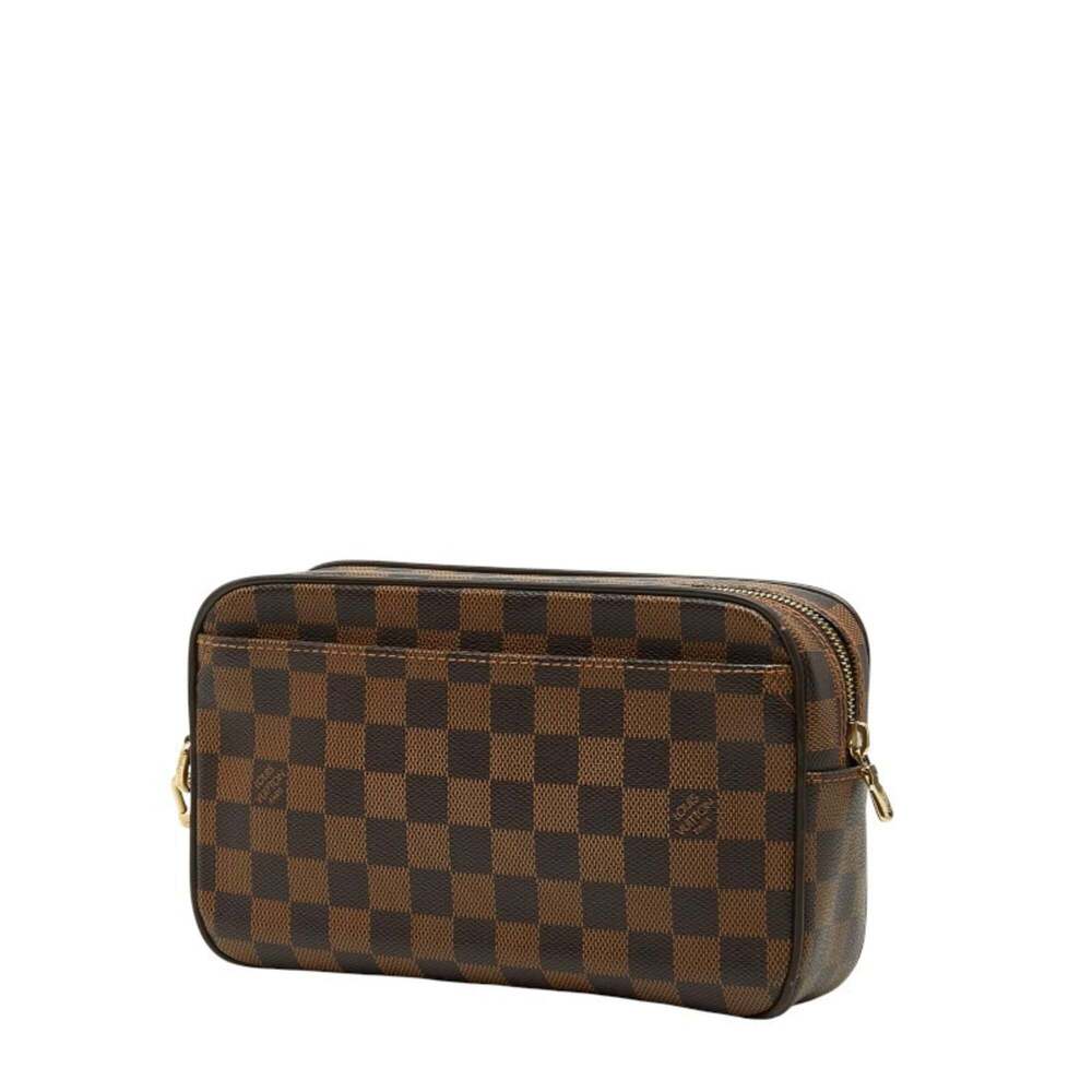 LOUIS VUITTON Authentic Brown Damier Leather Pochette Clutch Bag - Picture 2 of 11